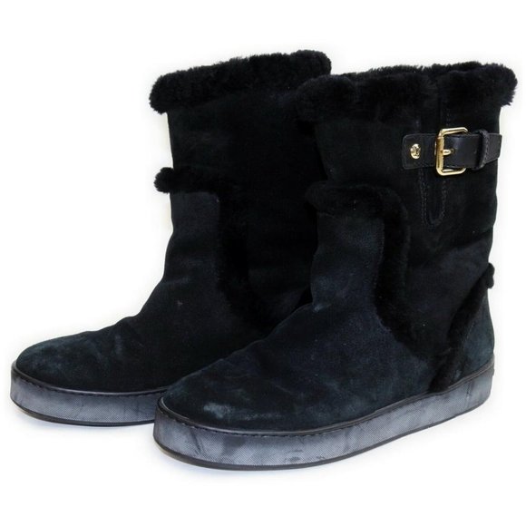 Louis Vuitton Black Shearling Winter Boots 862975 - Picture 1 of 12